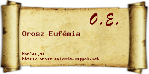 Orosz Eufémia névjegykártya